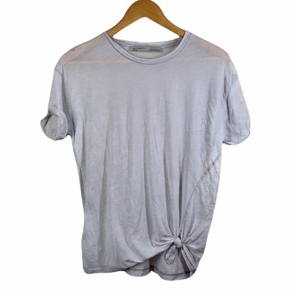 All Saints Heny Devi Tee knot front tee small - Picture 1 of 6
